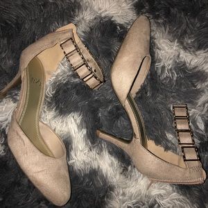 Taupe heels with ankle strap